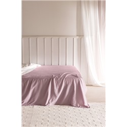 Ciel King Size %100 Pamuk Lastiksiz Saten Çarşaf - Açık Mürdüm