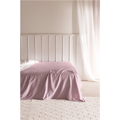 Ciel King Size %100 Pamuk Lastiksiz Saten Çarşaf - Açık Mürdüm