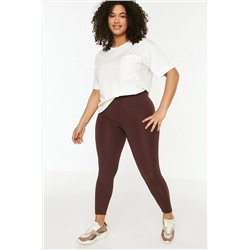 Trendyol Curve Kahverengi Örme Toparlayıcı Spor Tayt TBBSS22TY0020
