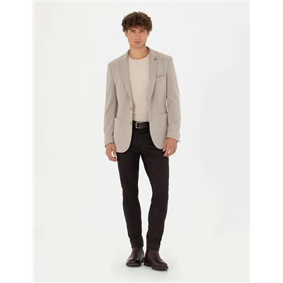 Koyu Kahverengi Slim Fit Kanvas Pantolon
