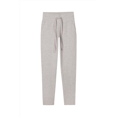 Treggings de tiro alto Gris claro jaspeado
