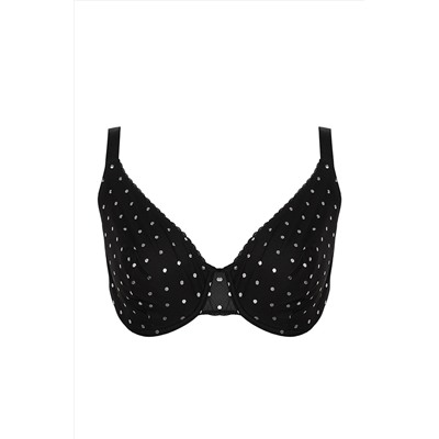 Trendyol Curve Siyah Puantiyeli Mesh Sütyen TBBAW24CW00002