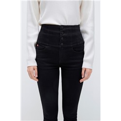 Vaquero skinny fit de tiro alto Negro