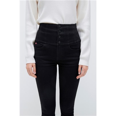 Vaquero skinny fit de tiro alto Negro