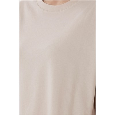 Kadın Taş Oversize Bisiklet Yaka Tişört