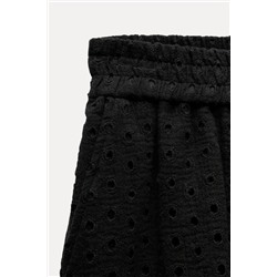 BERMUDA SHORTS WITH CUTWORK EMBROIDERY