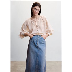 Blusa textura botones