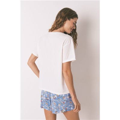 Camiseta Smile Off White Algodón