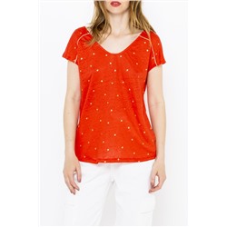 Camiseta de lino Rojo