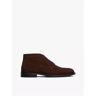 Lace-Up Suede Ankle Boot