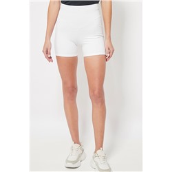 Mallas cortas con cintura alta Blanco