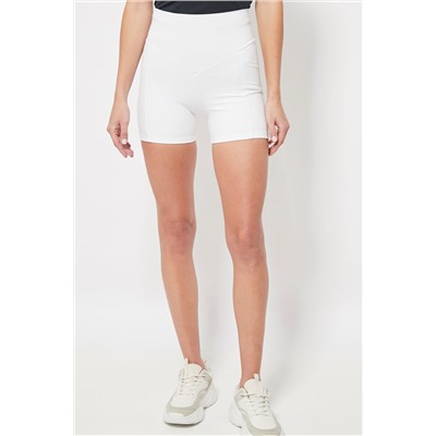Mallas cortas con cintura alta Blanco