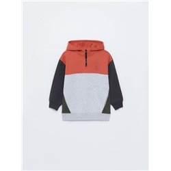 Colour block zip-up hoodie