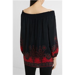 Blusa cuello barco boho