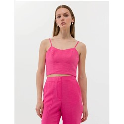 Pembe Crop Askılı Bluz