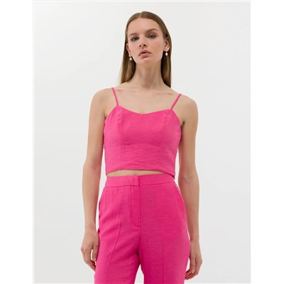 Pembe Crop Askılı Bluz
