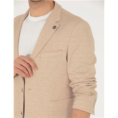 Bej Ekstra Slim Fit Blazer Ceket