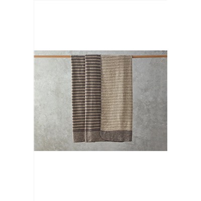 English Home Dotty Lines Pamuklu Tek Kişilik Battaniye 150x200 Cm Gri 10040164