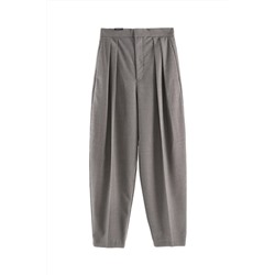 Pantalón carrot de lana Marrón jaspeado