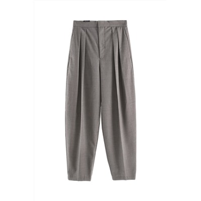 Pantalón carrot de lana Marrón jaspeado