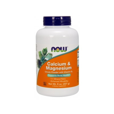 NOW Calcium & Magnesium Citrate Powder, 227 г
