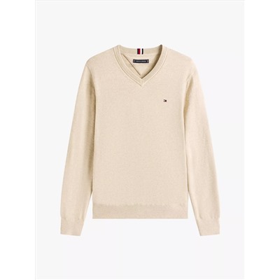Solid Logo V-Neck Sweater