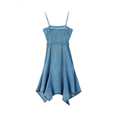 Vestido vaquero asimétrico Azul