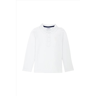 Kız Çocuk Beyaz Basic Sweatshirt