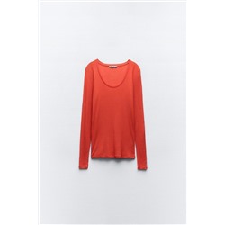 SEMI-SHEER MICRO-RIBBED TOP