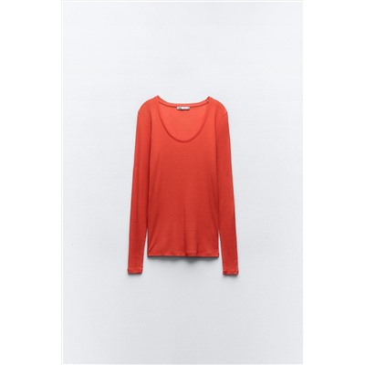 SEMI-SHEER MICRO-RIBBED TOP