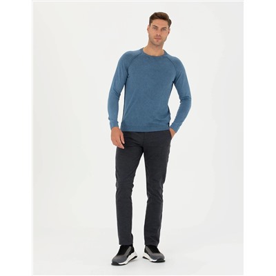 Antrasit Slim Fit Kanvas Pantolon