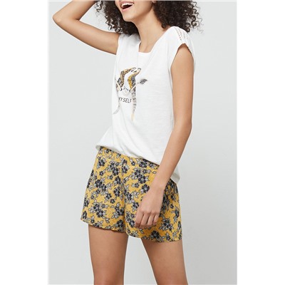 Short Vanda Mostaza jaspeado y gris