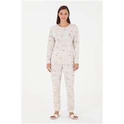 Kadın Bej Pijama Takımı