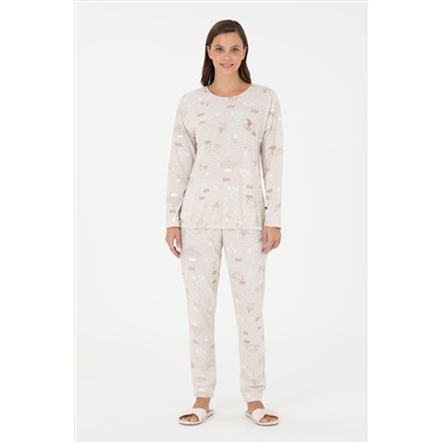 Kadın Bej Pijama Takımı