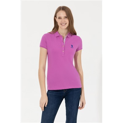 Kadın Menekşe Basic Polo Yaka Tişört