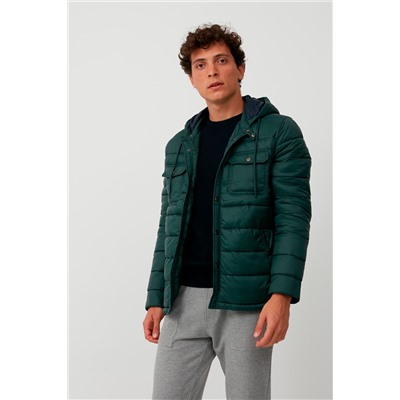Anorak con capucha Verde oscuro