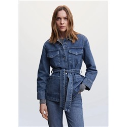 Cazadora vaquera cinturón -  Mujer | MANGO OUTLET Melilla
