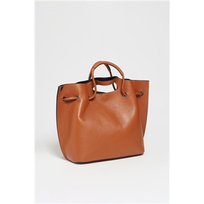 Bolso de piel y neceser Prun - Camel