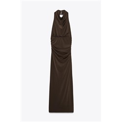 LONG HALTER DRESS WITH OPEN BACK