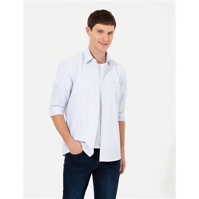 Açık Mavi Slim Fit Uzun Kollu Gömlek