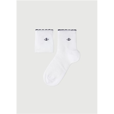 Kurze Socken für Mädchen mit maritimem Motiv