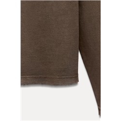 FADED-EFFECT DOUBLE-SLEEVE T-SHIRT