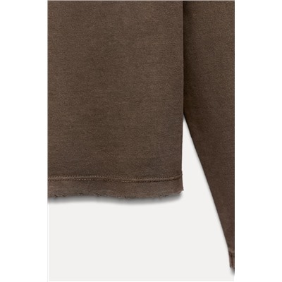 FADED-EFFECT DOUBLE-SLEEVE T-SHIRT