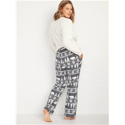 Matching Printed Flannel Pajama Pants for Women