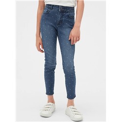 Kids High Rise Dot Print Ankle Jeggings with Fantastiflex