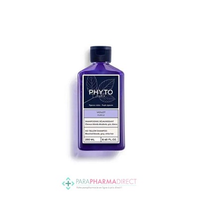 Phyto Violet Shampooing Déjaunissant Cheveux Blonds Décolorés, Gris, Blancs 250ml
