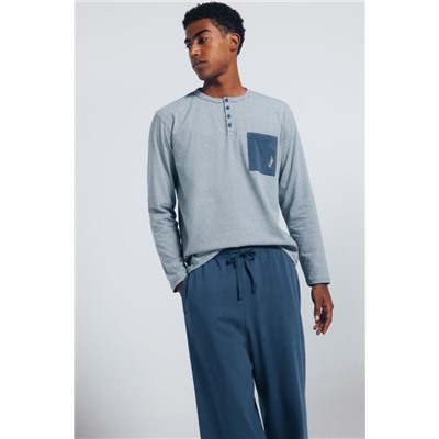 Pijama largo microraya borado galgo