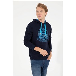 Erkek Lacivert Kapüşonlu Sweatshirt