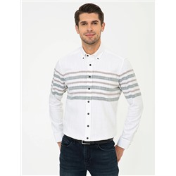Haki Regular Fit Uzun Kollu Gömlek