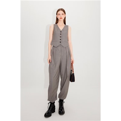 Chaleco de traje de lana Gris